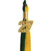 Hunter Green/Gold Graduation Tassel with Gold Bling Charm by Wholesale Grad Supply