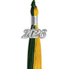 Hunter Green/Gold Graduation Tassel with Silver Bling Charm by Wholesale Grad Supply