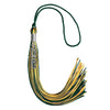 Hunter Green/Gold Mixed Color Graduation Tassel with Stacked Silver Date Drop by Wholesale Grad Supply