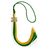 Hunter Green/Gold/White Graduation Tassel with Gold Bling Charm by Wholesale Grad Supply