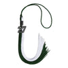 Hunter Green/White Graduation Tassel with Black Bling Charm by Wholesale Grad Supply