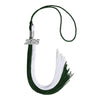 Hunter Green/White Graduation Tassel with Silver Bling Charm by Wholesale Grad Supply