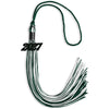 Hunter Green/White Mixed Color Graduation Tassel with Black Bling Charm by Wholesale Grad Supply
