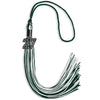 Hunter Green/White Mixed Color Graduation Tassel with Black Bling Charm by Wholesale Grad Supply