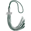Hunter Green/White Mixed Color Graduation Tassel with Silver Bling Charm by Wholesale Grad Supply