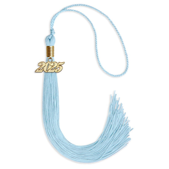 Light Blue Graduation Tassel with Gold Bling Charm by Wholesale Grad Supply