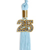Light Blue Graduation Tassel with Gold Bling Charm by Wholesale Grad Supply