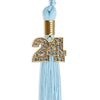 Light Blue Graduation Tassel with Gold Bling Charm by Wholesale Grad Supply