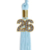 Light Blue Graduation Tassel with Gold Bling Charm by Wholesale Grad Supply