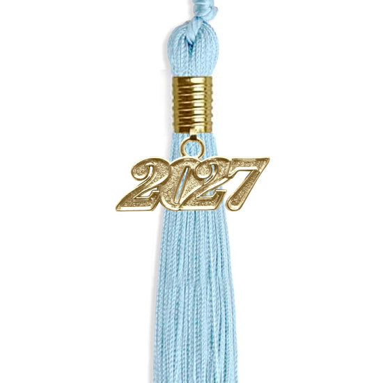Light Blue Graduation Tassel with Gold Bling Charm by Wholesale Grad Supply