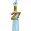 Light Blue Graduation Tassel with Gold Bling Charm by Wholesale Grad Supply