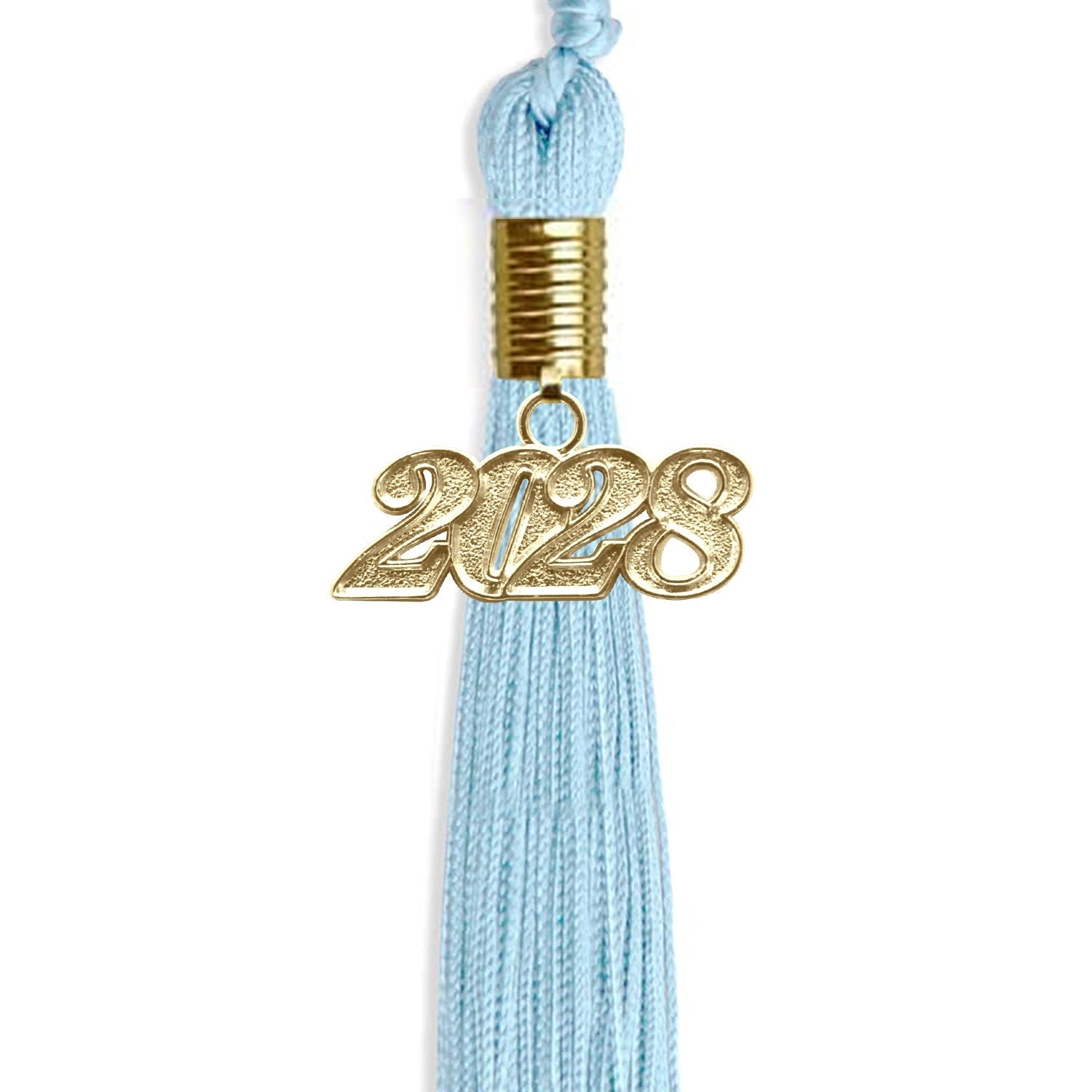 Light Blue Graduation Tassel with Gold Bling Charm by Wholesale Grad Supply