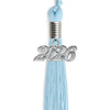Light Blue Graduation Tassel with Silver Bling Charm by Wholesale Grad Supply
