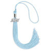 Light Blue Graduation Tassel with Silver Bling Charm by Wholesale Grad Supply