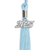 Light Blue Graduation Tassel with Silver Bling Charm by Wholesale Grad Supply