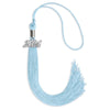 Light Blue Graduation Tassel with Silver Bling Charm by Wholesale Grad Supply