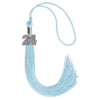 Light Blue Graduation Tassel with Silver Bling Charm by Wholesale Grad Supply
