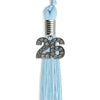 Light Blue Graduation Tassel with Silver Bling Charm by Wholesale Grad Supply