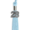 Light Blue Graduation Tassel with Silver Bling Charm by Wholesale Grad Supply