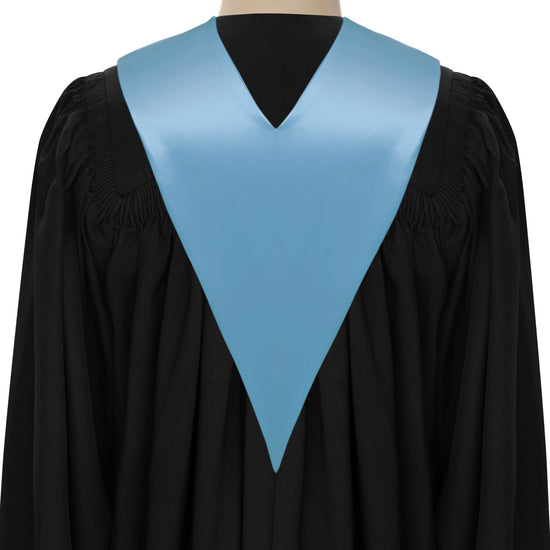 Light Blue Graduation V-Stole by Wholesale Grad Supply