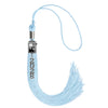 Light Blue Tassel with Photo Frame Charm and Stacked Date Drop by Wholesale Grad Supply