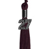 Maroon Graduation Tassel with Black Bling Charm by Wholesale Grad Supply