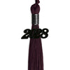 Maroon Graduation Tassel with Black Bling Charm by Wholesale Grad Supply