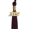 Maroon Graduation Tassel with Gold Bling Charm by Wholesale Grad Supply