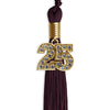 Maroon Graduation Tassel with Gold Bling Charm by Wholesale Grad Supply