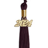 Maroon Graduation Tassel with Gold Bling Charm by Wholesale Grad Supply