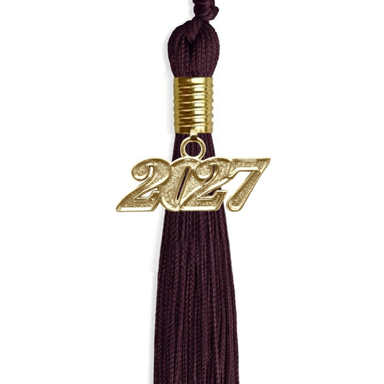 Maroon Graduation Tassel with Gold Bling Charm by Wholesale Grad Supply