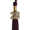 Maroon Graduation Tassel with Gold Bling Charm by Wholesale Grad Supply