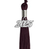 Maroon Graduation Tassel with Silver Bling Charm by Wholesale Grad Supply