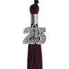 Maroon Graduation Tassel with Silver Bling Charm by Wholesale Grad Supply