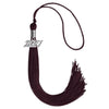 Maroon Graduation Tassel with Silver Bling Charm by Wholesale Grad Supply