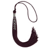 Maroon Graduation Tassel with Silver Stacked Date Drop by Wholesale Grad Supply