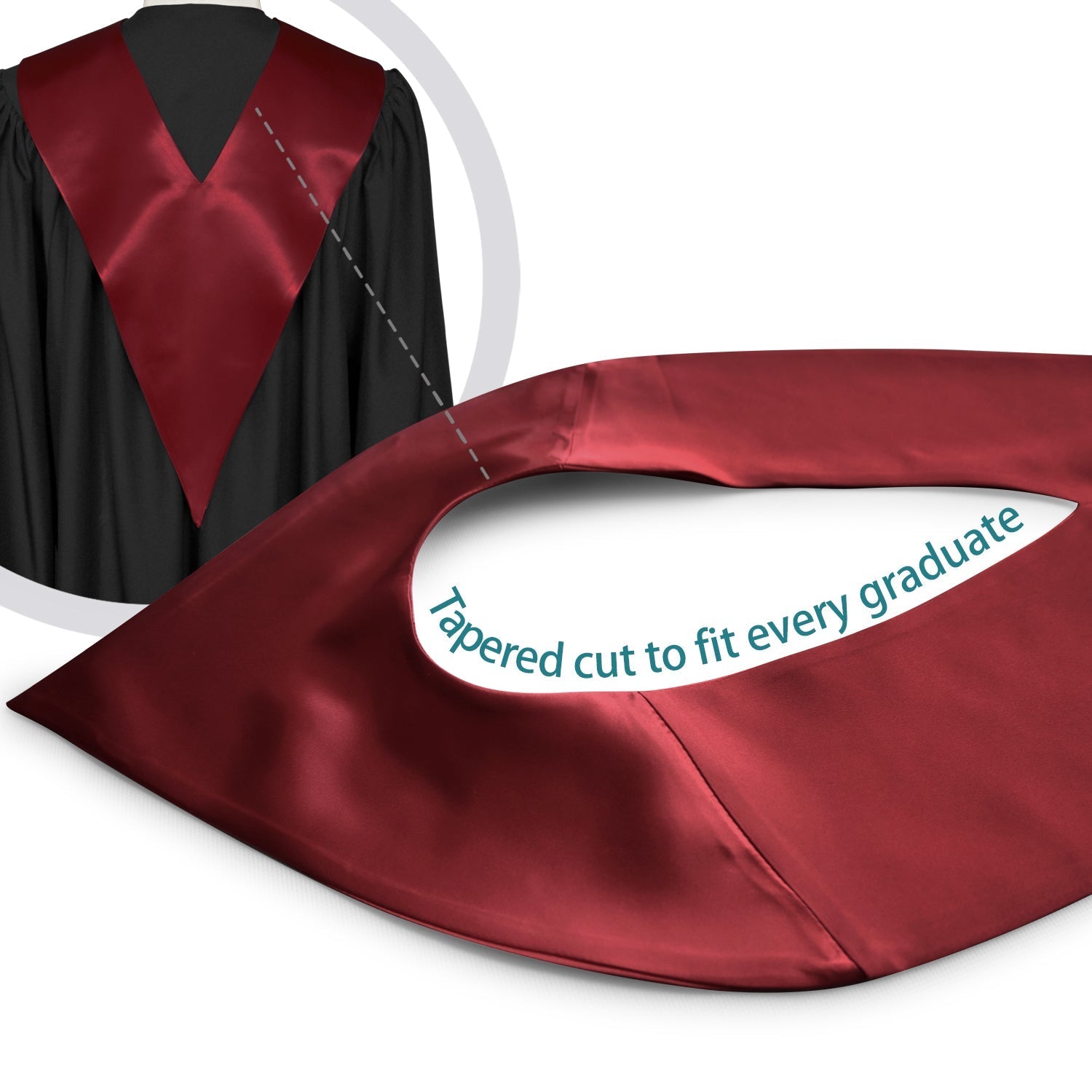 Maroon Graduation V-Stole by Wholesale Grad Supply