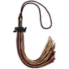 Maroon/Antique Gold Mixed Color Graduation Tassel with Black Bling Charm by Wholesale Grad Supply