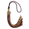 Maroon/Antique Gold Mixed Color Graduation Tassel with Gold Bling Charm by Wholesale Grad Supply