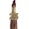 Maroon/Antique Gold Mixed Color Graduation Tassel with Gold Bling Charm by Wholesale Grad Supply