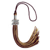 Maroon/Antique Gold Mixed Color Graduation Tassel with Silver Bling Charm by Wholesale Grad Supply