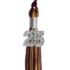 Maroon/Antique Gold Mixed Color Graduation Tassel with Silver Bling Charm by Wholesale Grad Supply