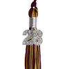 Maroon/Antique Gold Mixed Color Graduation Tassel with Silver Bling Charm by Wholesale Grad Supply