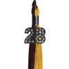 Maroon/Bright Gold Graduation Tassel with Black Bling Charm by Wholesale Grad Supply