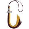 Maroon/Bright Gold Graduation Tassel with Silver Bling Charm by Wholesale Grad Supply