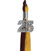 Maroon/Bright Gold Graduation Tassel with Silver Bling Charm by Wholesale Grad Supply