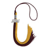 Maroon/Bright Gold Graduation Tassel with Silver Bling Charm by Wholesale Grad Supply