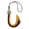 Maroon/Bright Gold Graduation Tassel with Silver Bling Charm by Wholesale Grad Supply