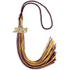 Maroon/Gold Mixed Color Graduation Tassel with Gold Bling Charm by Wholesale Grad Supply