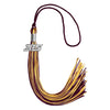 Maroon/Gold Mixed Color Graduation Tassel with Silver Bling Charm by Wholesale Grad Supply